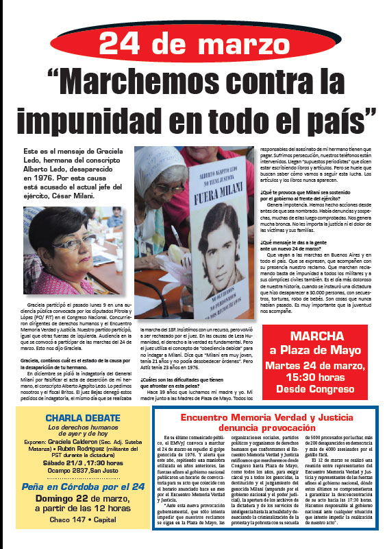 Contratapa de la edición N°287 de nuestro periódico El Socialista