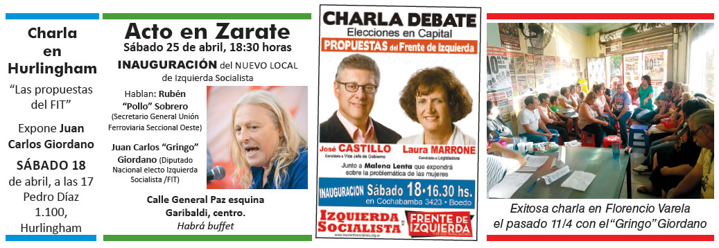 Charlas y apertura de nuevos locales - Izquierda Socialista y el FIT no paran de crecer! Sumate!