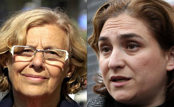 Manuela Carmena de Madrid Ahora y Ada Colau, de Barcelona en Común, ganadoras contra los viejos partidos
