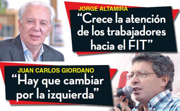 Reporteamos a Jorge Altamira, dirigente nacional del Partido Obrero y precandidato a presidente y a nuestro dirigente Juan Carlos Giordano, pre candidato a vice presidente por el Frente de Izquierda y de los Trabajadores