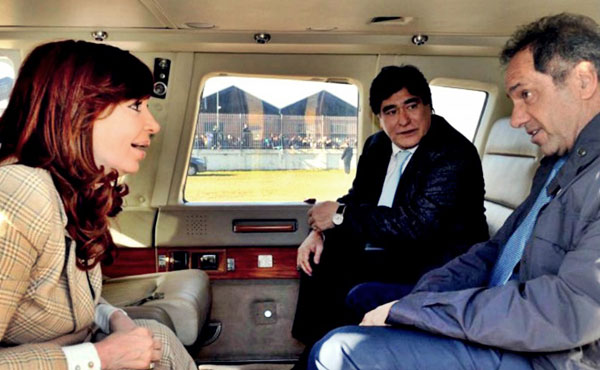 Cristina, Zannini y Scioli en su primera aparición pública