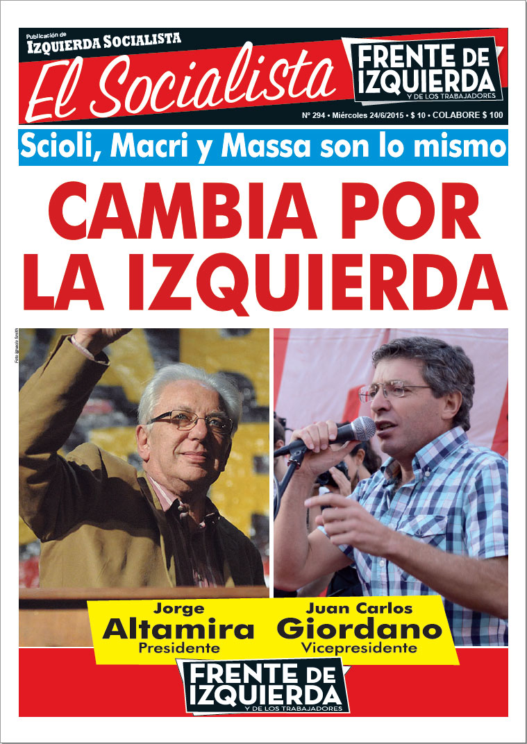 Tapa de la edición N°294 de nuestro periódico El Socialista