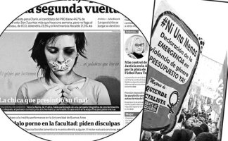 Tapa de Clarín del 3/7 con la noticia de una joven asesinada que había hecho una campaña de fotos denunciando amenazas