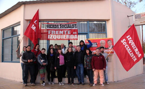 Giordano en la visita al local partidario de San Juan