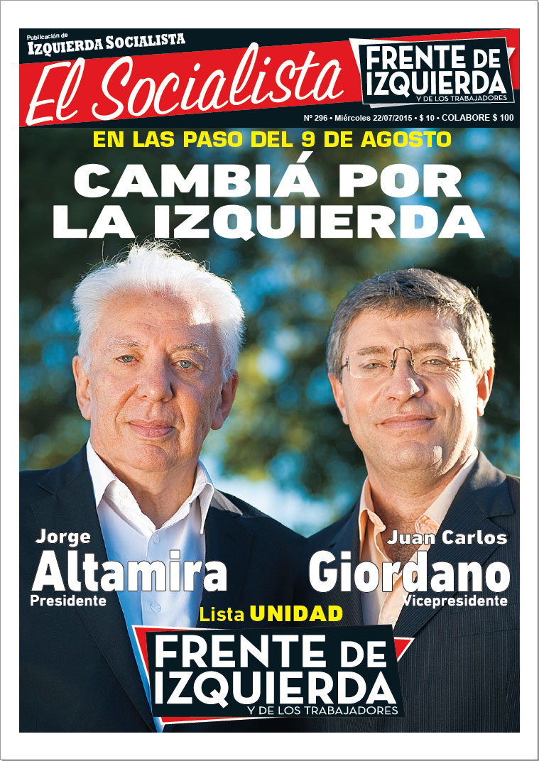 Tapa de la edición N°296 de nuestro periódico El Socialista