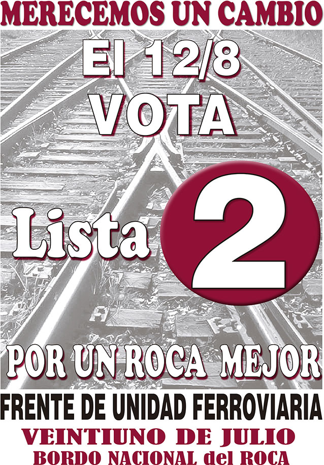 Estaban habilitados para votar unos 6 mil ferroviarios y los resultados arrojaron 3.252 votos para la lista Verde y 1.113 para el Frente de Unidad Ferroviario