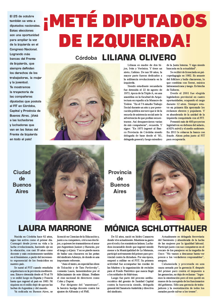 Contratapa de la edición N°301 de nuestro periódico El Socialista
