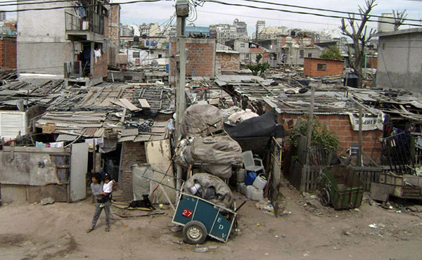 Vista de uno de los asentamientos del conurbano