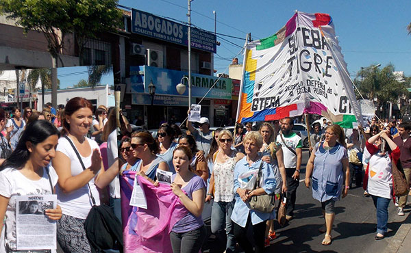 Protesta de los docentes de Tigre