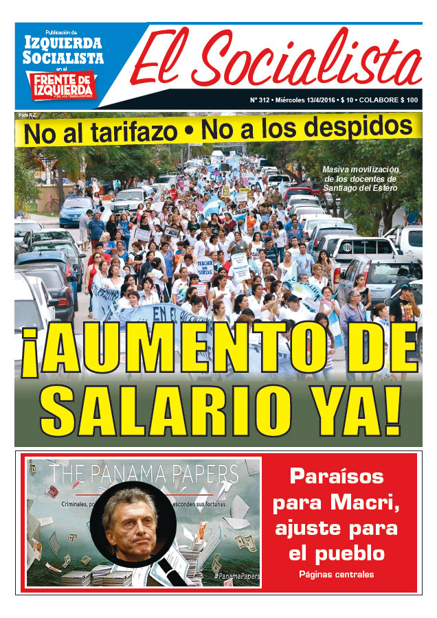 Tapa de la edición N°312 de nuestro periódico El Socialista