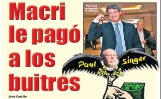 Argentina se acaba de endeudar en 16.500 millones de dólares. 9.300 pasaron directamente a manos de los fondos buitre que así se embolsaron ganancias de hasta el 1.600%. 