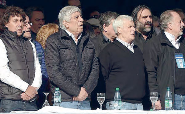 Michelli, Moyano, Calo y Yasky en el acto del 29