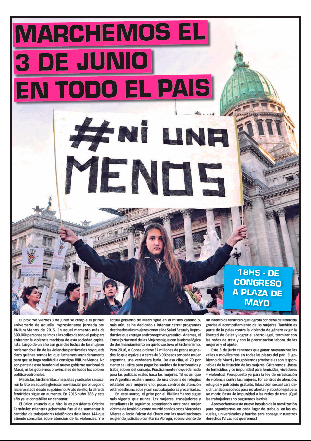 Contratapa de la edición Nº 315 de nuestro periódico El Socialista