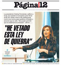 Tapa Página/12, 15/8/2010