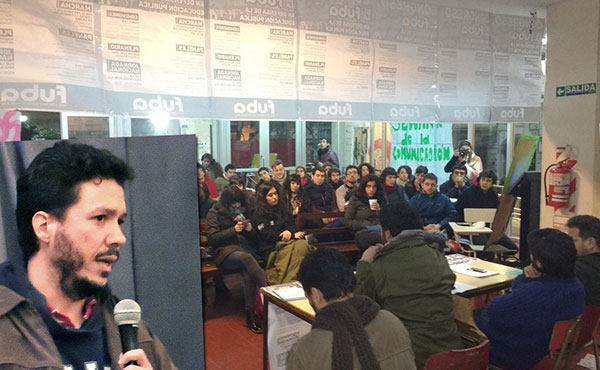 Simón Rodríguez del PSL en la charla sobre Latinoamérica