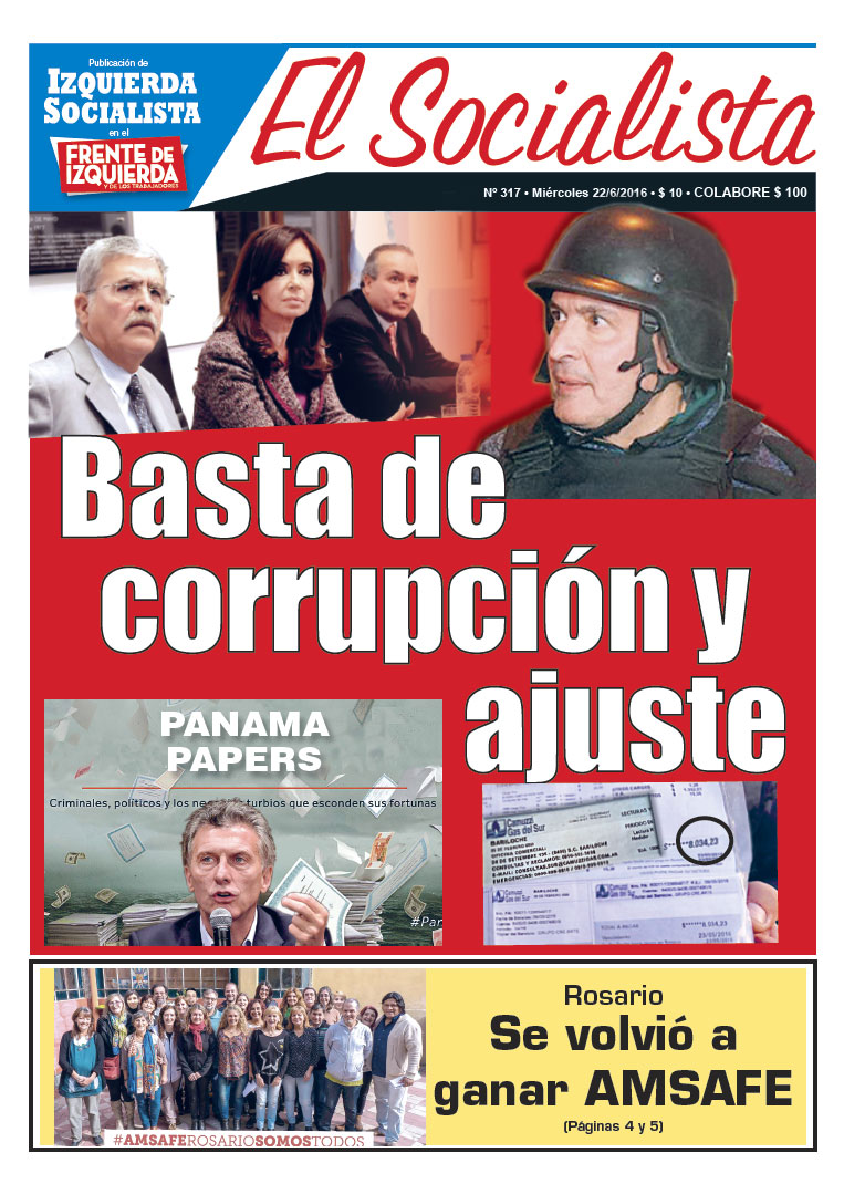 Tapa de la edición N°317 de nuestro periódico El Socialista