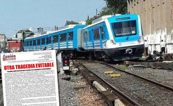 Este sábado 16 de julio a las 22 hs una formación con pasajeros con destino Moreno arrolló al compañero ferroviario Sergio Garay, quien se encontraba en Castelar junto a una cuadrilla de vías y obras trabajando […] con todos los avisos y normas correspondientes.