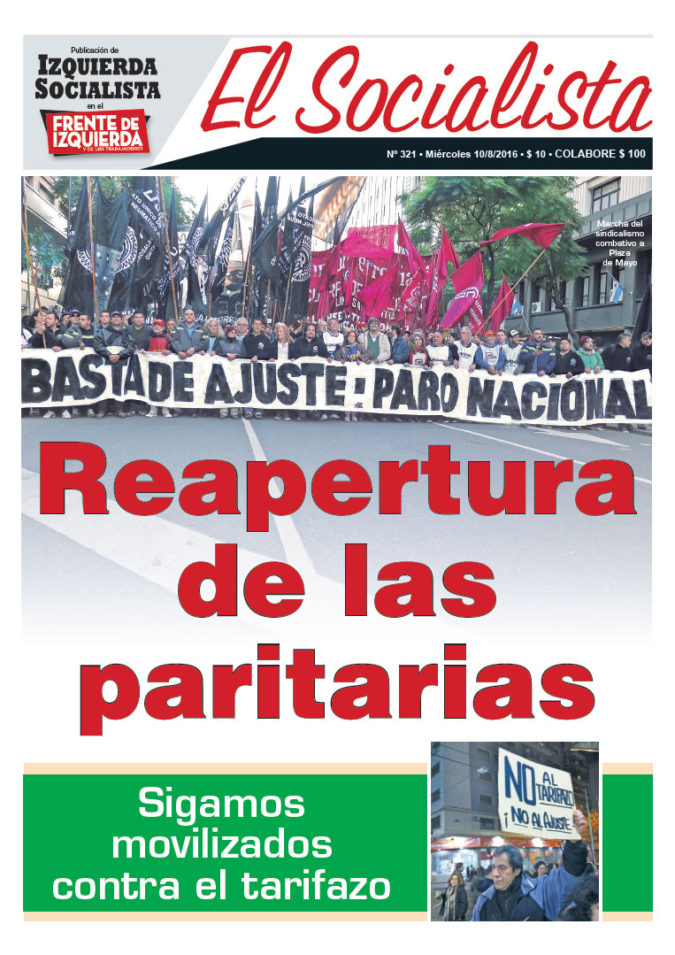 Tapa de la edición N°321 de nuestro periódico El Socialista