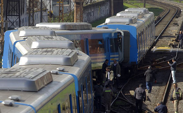 Vista del accidente en Liniers