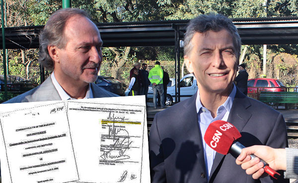 Macri con su socio offshore y actual funcionario de gobierno, Daniel Chain