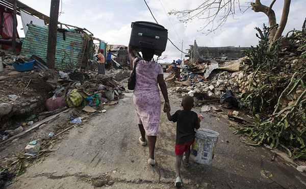 Las familias haitianas buscan refugio