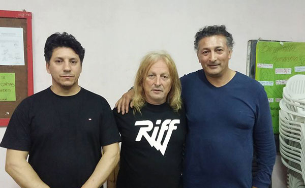Sobrero con Alejo Ugarte (a su derecha) y Luis Servin, referentes de la lista