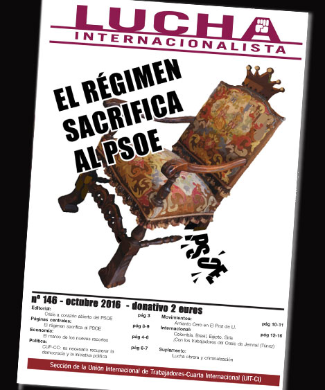 Tapa del periódico de Lucha Internacionalista, sección de la UIT-CI en el Estado español. 