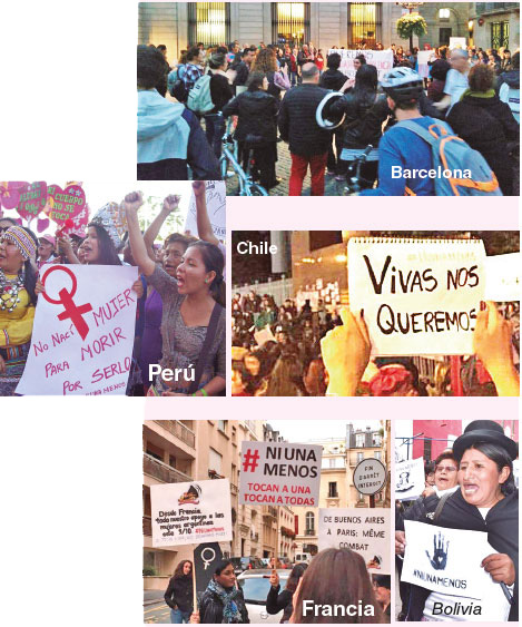 Mujeres latinoamericanas de Chile, Bolivia, México, Uruguay, Honduras, Paraguay, Ecuador, Costa Rica, El Salvador y Guatemala se solidarizaron con la marcha del 19 en Argentina.