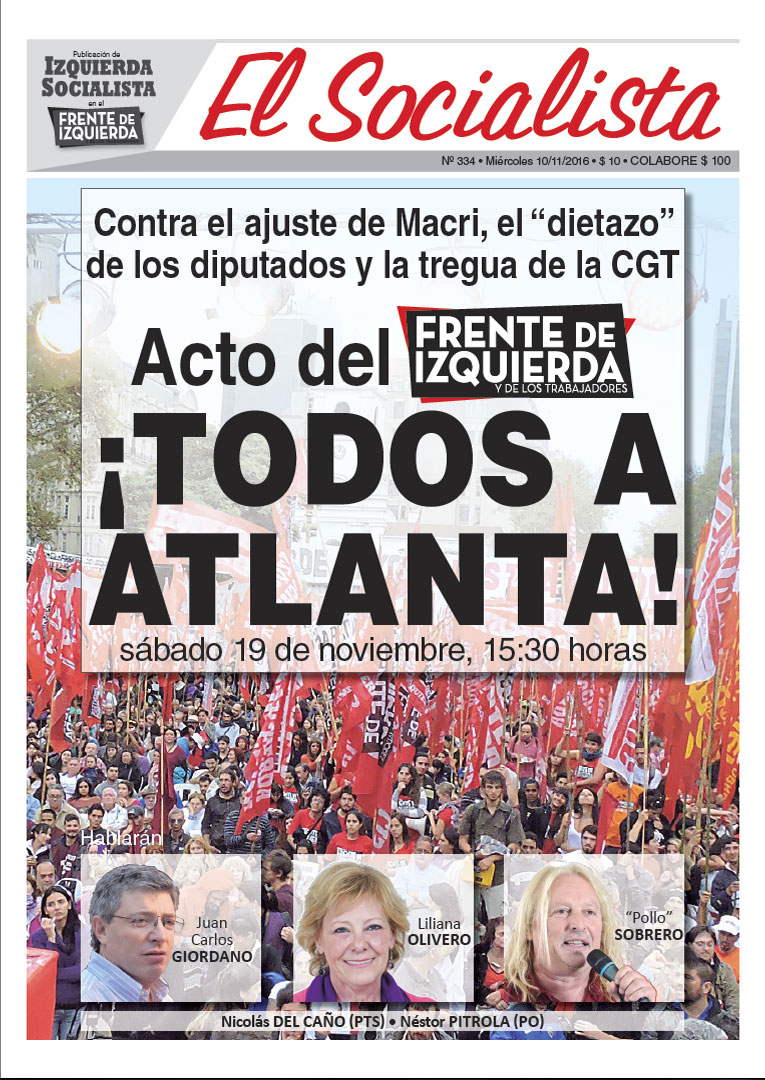 Tapa de la edición N°334 de nuestro periódico El Socialista