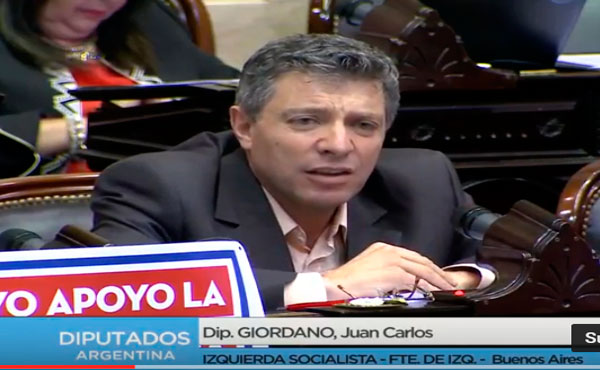 Giordano oponiéndose al impuesto al salario