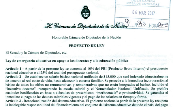 Ley emergencia educativa