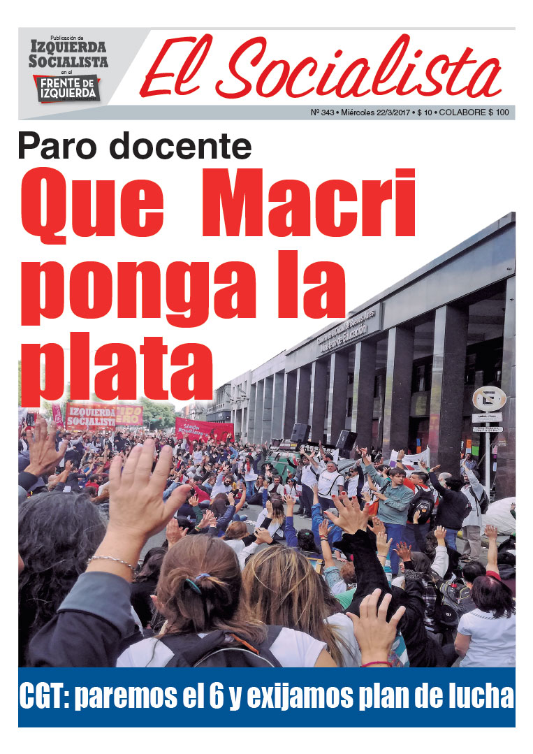 Tapa de la edición N°343 de nuestro periódico El Socialista