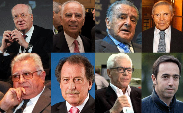 1. Paolo Rocca 2. Bulgheroni 3. Eurnekian 4. Roemmers 5. Perez Companc 6. Brito 7