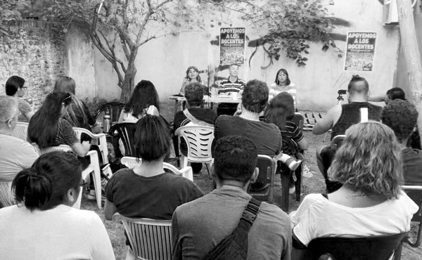 charla en el local de san justo