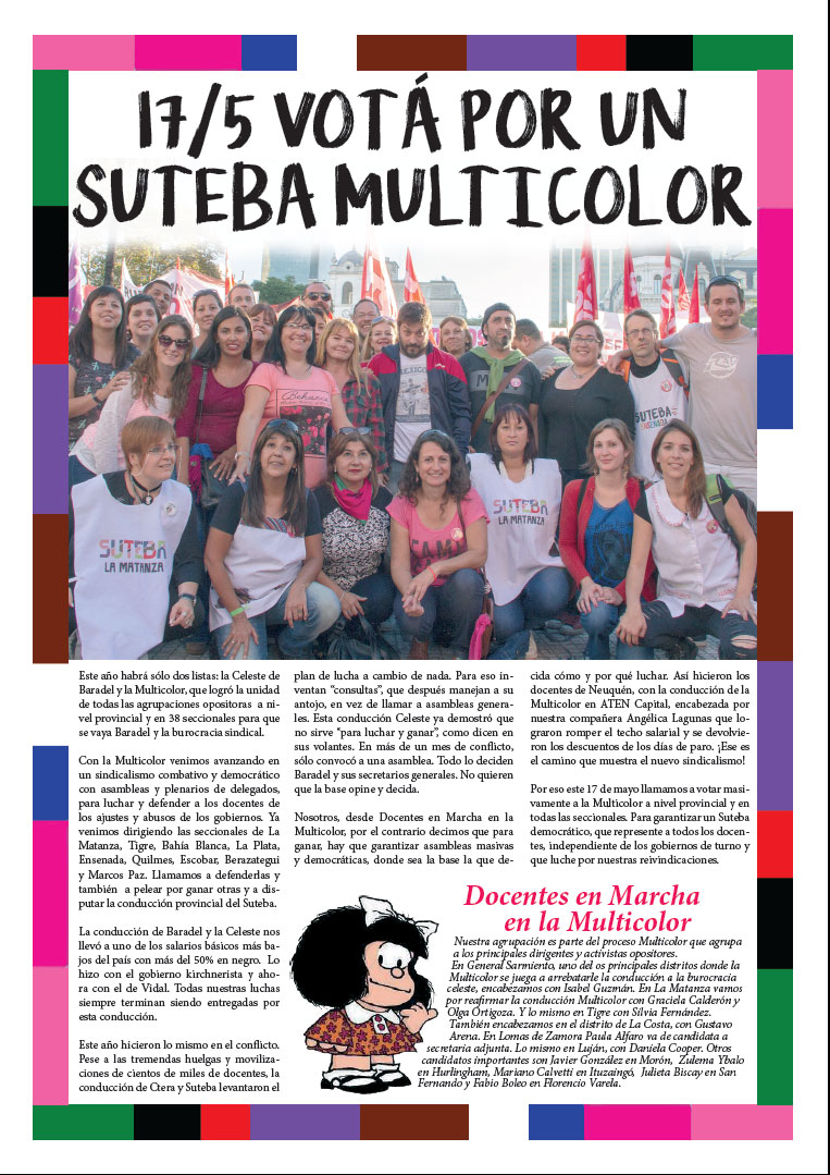 Contratapa de la edición N°348 de nuestro periódico El Socialista