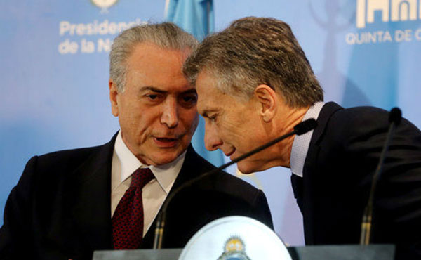 Macri apela a la misma receta económica que Temer en Brasil