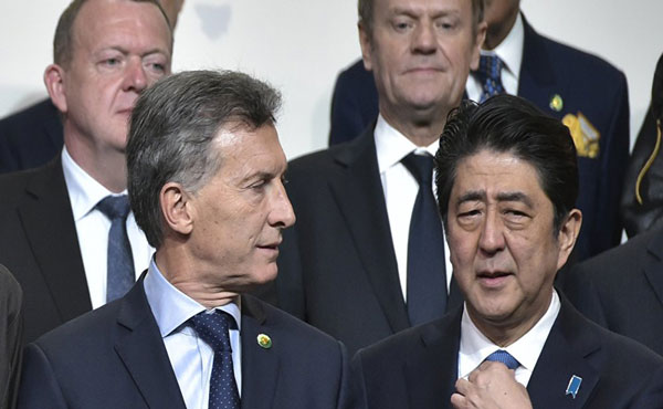 macri y el ministro japones shinzo abe