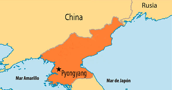 mapa corea del norte