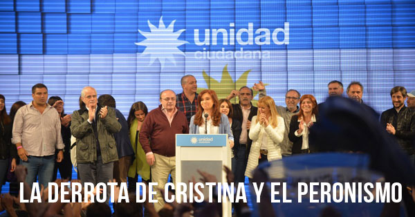cristina anuncia los resultados que no le fueron favorables de los comicios