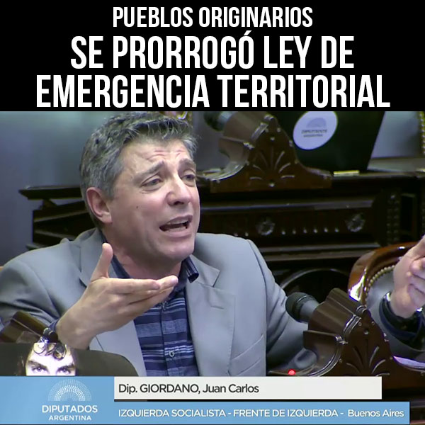 Pueblos originarios Ley de emergencia territorial