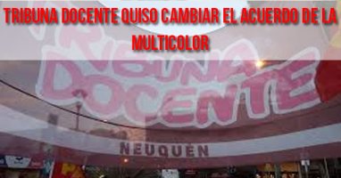 Tribuna Docente quiso cambiar el acuerdo de la Multicolor