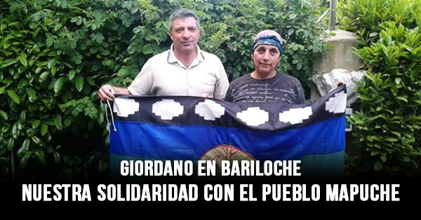 Juan Carlos Giordano con María Isabel Jones Huala, madre del dirigente encarcelado Facundo Jones Huala