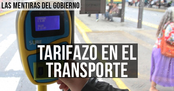 tarifazo en el transporte