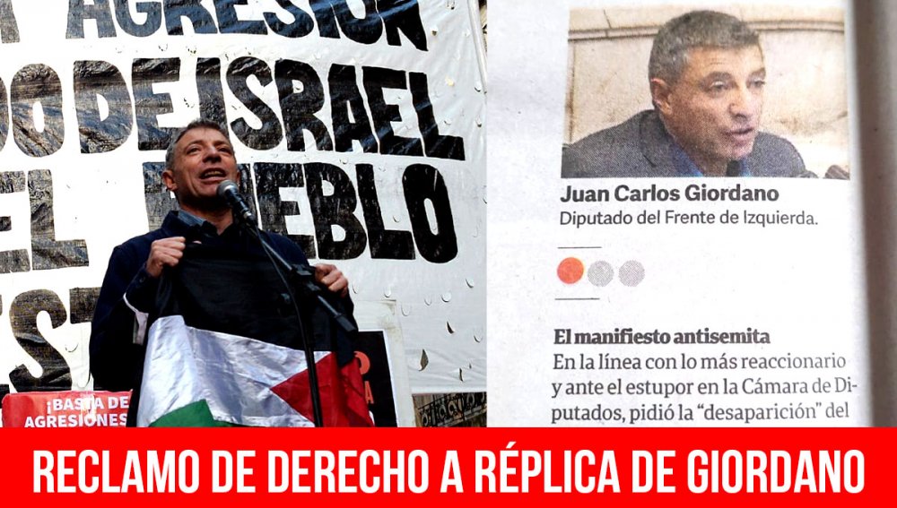 Reclamo de derecho a réplica de Giordano