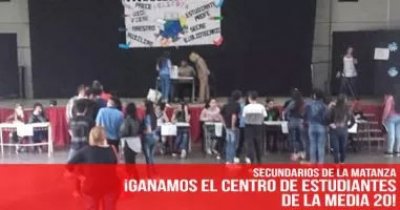 Secundarios de La Matanza: ¡Ganamos el centro de estudiantes de la media 20!