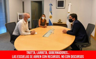 Trotta, Larreta, gobernadores… / Las escuelas se abren con recursos, no con discursos