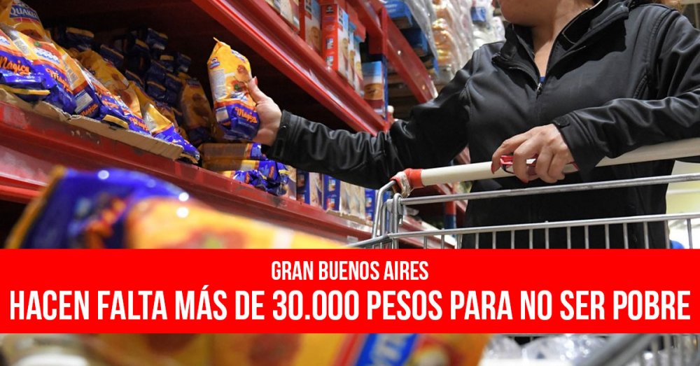 Gran Buenos Aires: Hacen falta más de 30.000 pesos para no ser pobre