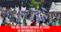 Por una jornada nacional de lucha de enfermería el 21/11