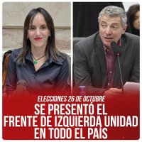 Elecciones 26 de octubre / Se presentó el Frente de Izquierda Unidad en todo el país