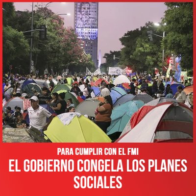 Para cumplir con el FMI / El gobierno congela los planes sociales